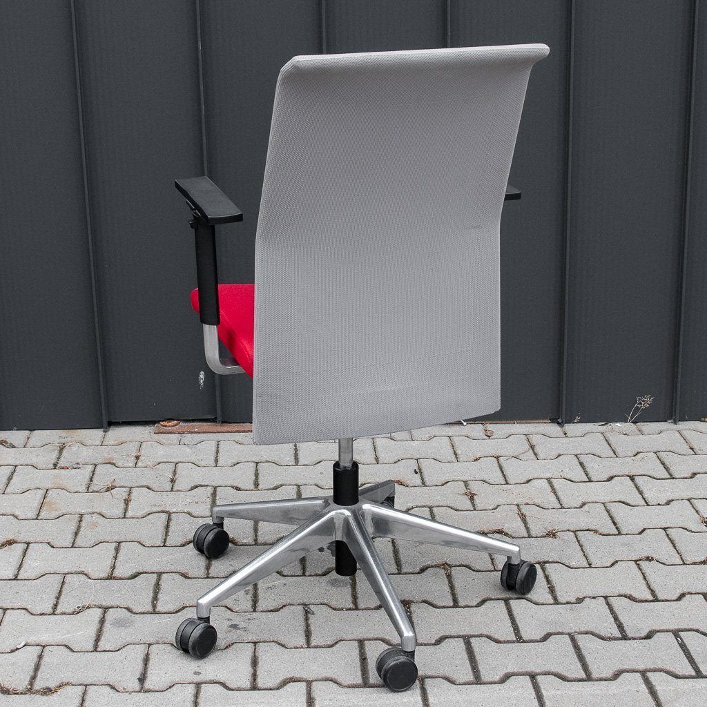 Sedia Ufficio Girevole Grigio-Rossa Ergonomica Schienale