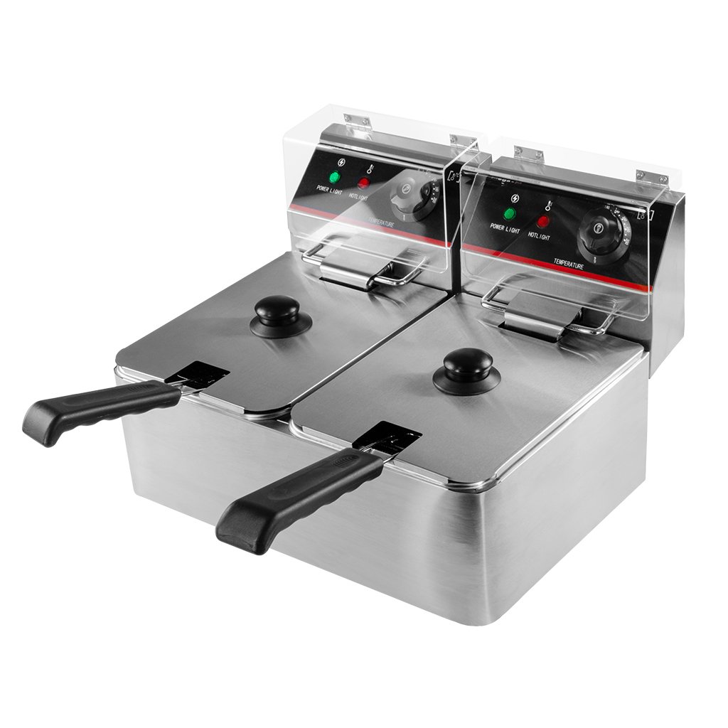 Mega-M 2x4L friggitrice elettrica doppia vasca 2x4 L inox