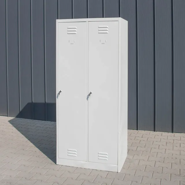 Mega-M S-80 Armadietto Spogliatoio 2 Ante Grigio Acciaio
