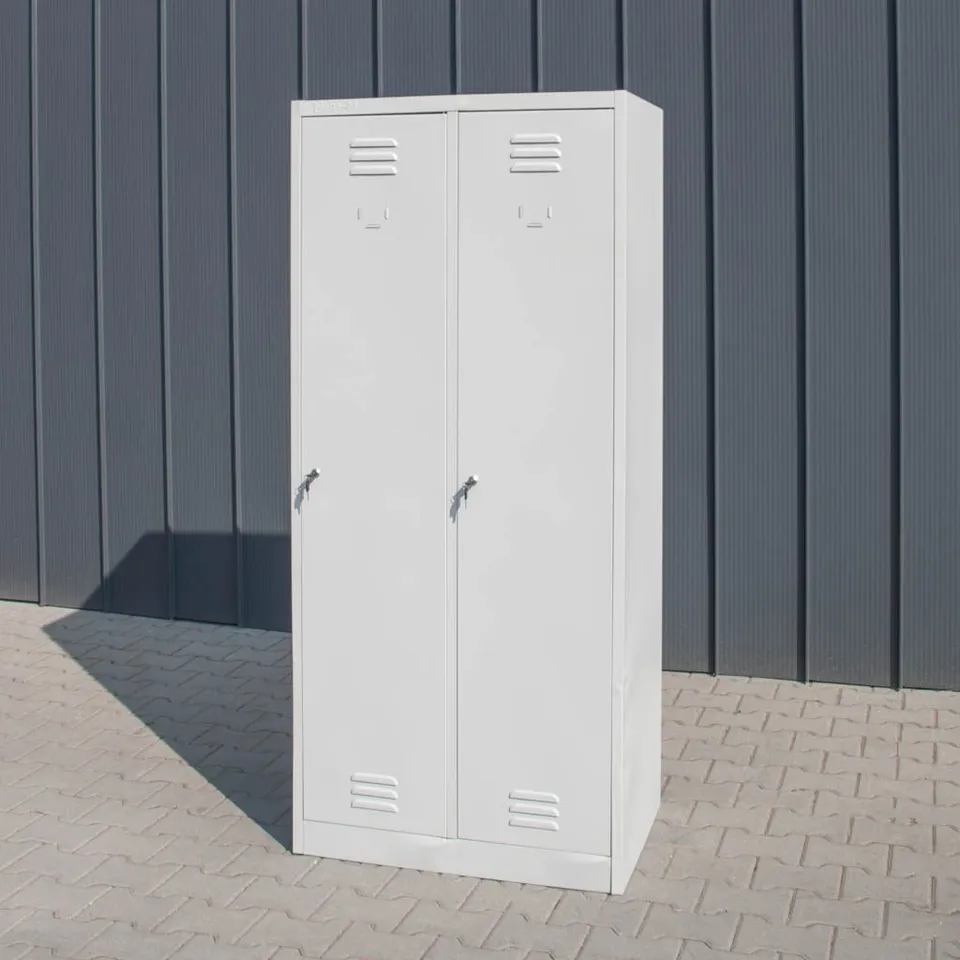 Mega-M S-80 Armadietto Spogliatoio 2 Ante Grigio Acciaio