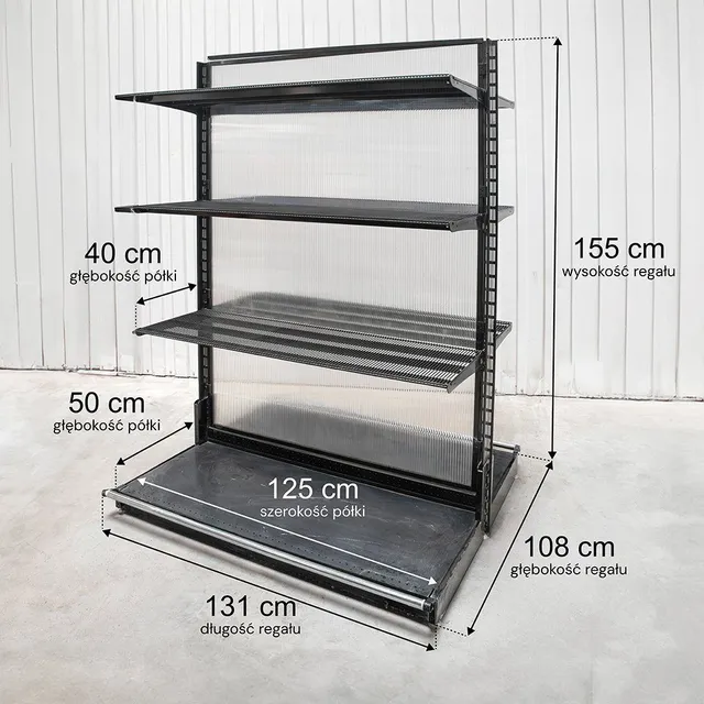 Wireland Solid York scaffale gondola H-155 base 6 ripiani