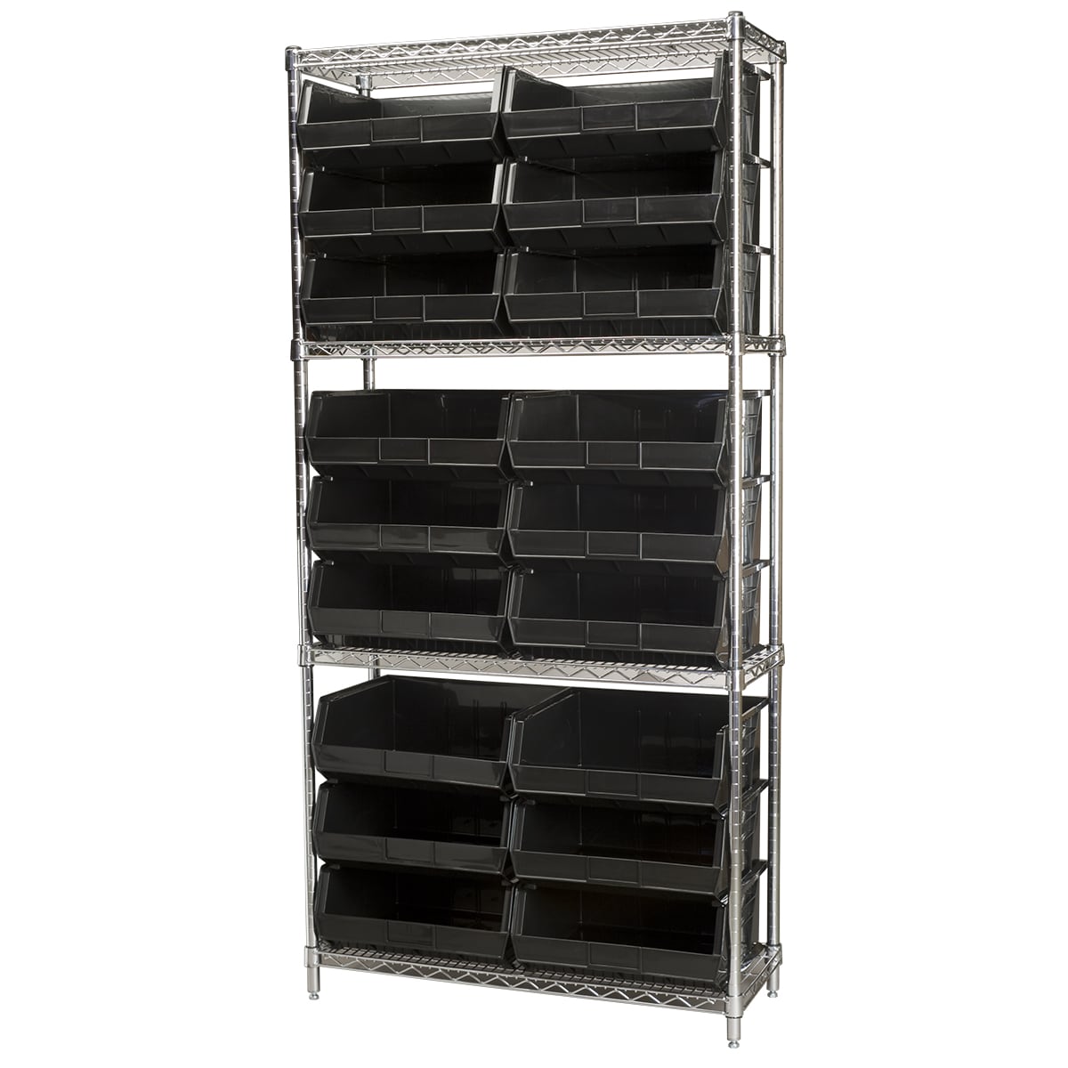 Akro-Mils AWS143630250 scaffale in filo 4 ripiani 18 box