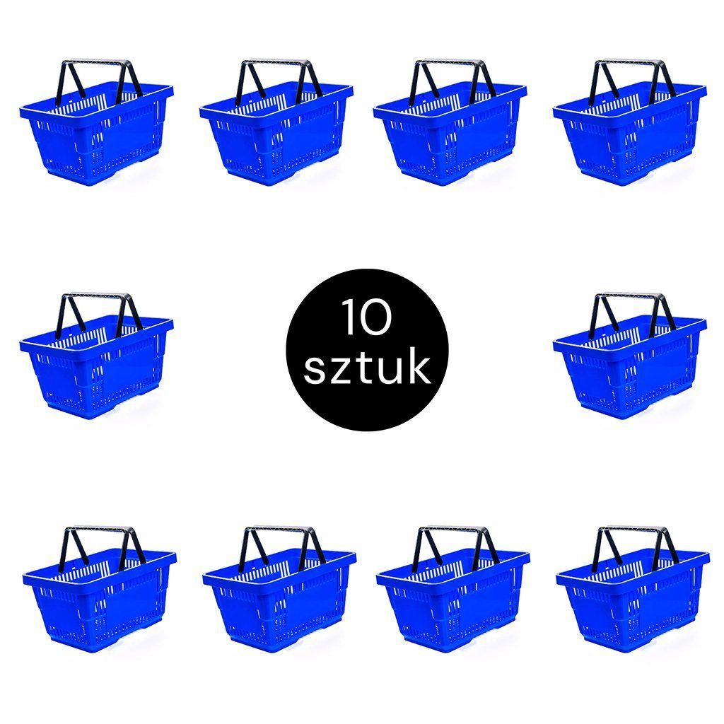 Mega-M cestino spesa blu 22L set 10 pezzi impilabile