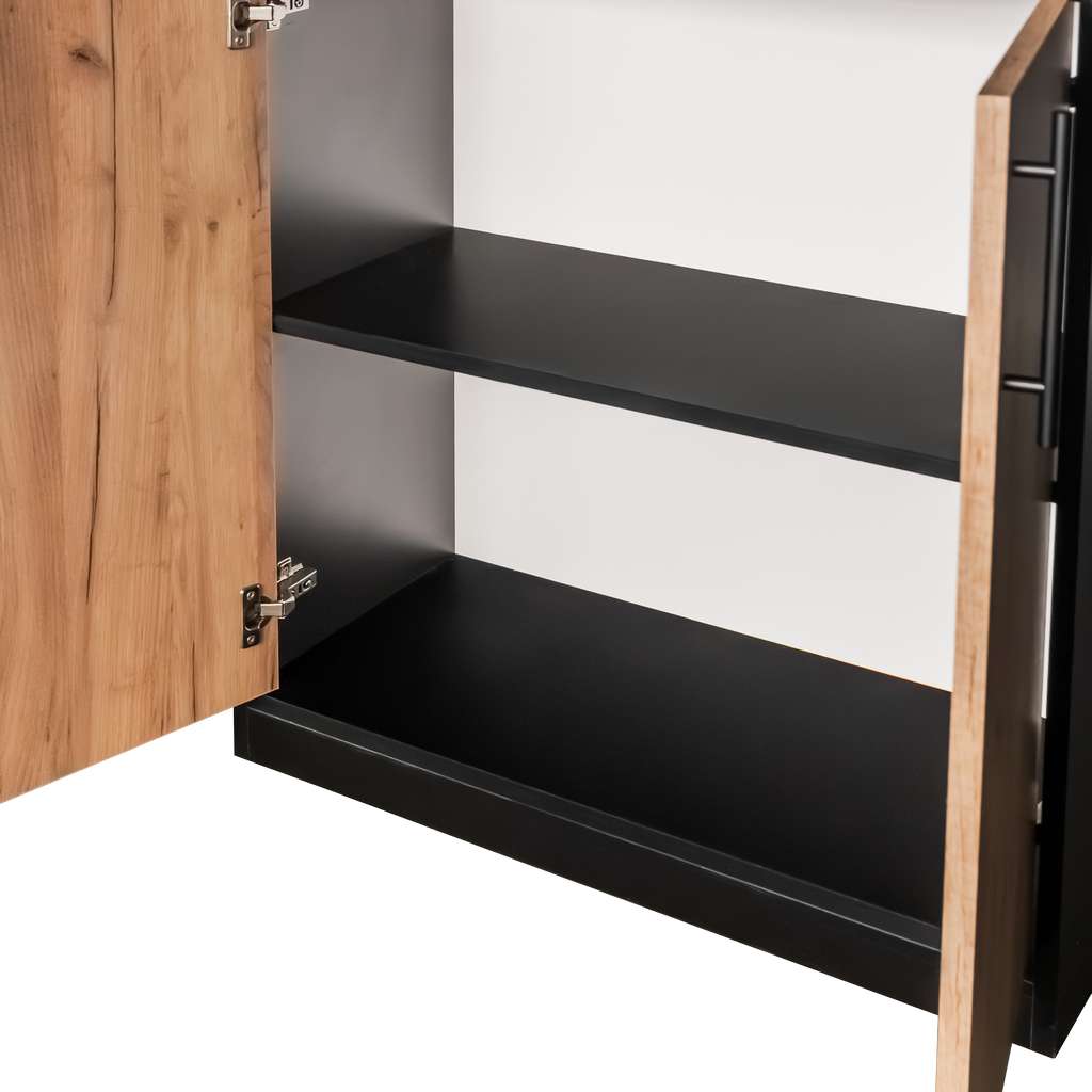 Mega-M 80x35x85 mobile ufficio 2 ante rovere nero