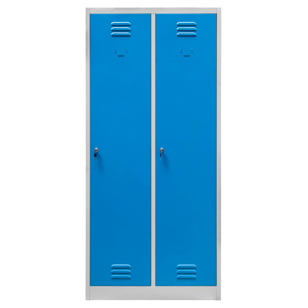 Mega-M S-80 armadio spogliatoio metallo 2 ante blu 80 cm