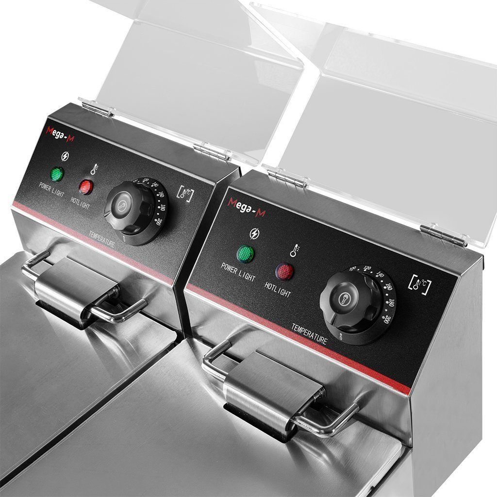 Mega-M 2x4L friggitrice elettrica doppia vasca 2x4 L inox