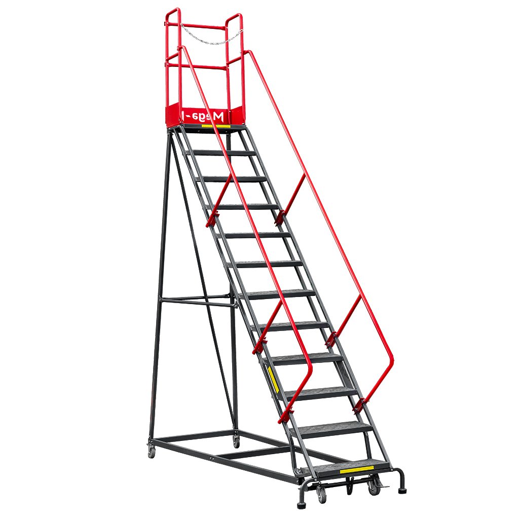 Mega-M H-306 scala magazzino 12 gradini con piattaforma