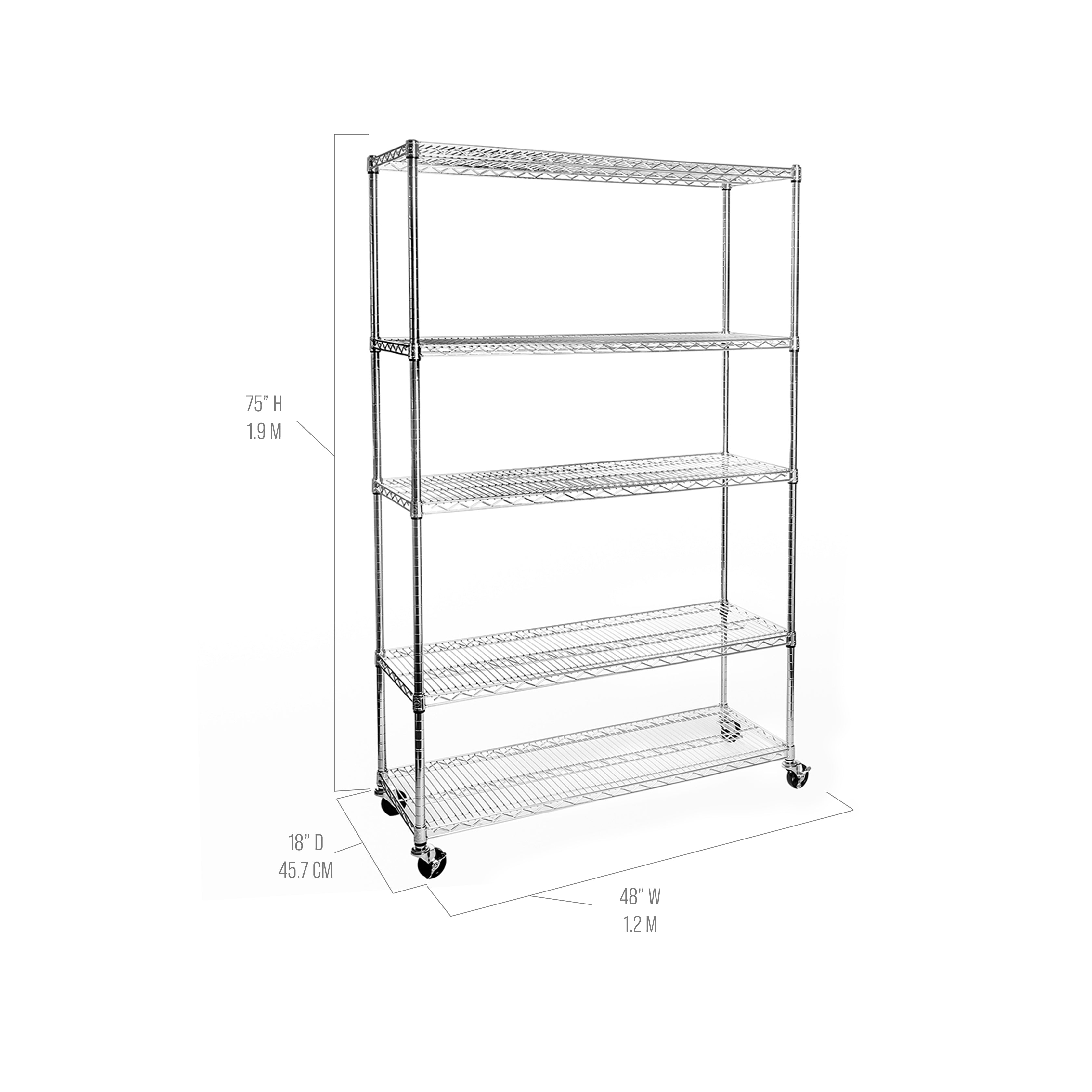 Seville Classics UltraDurable scaffale acciaio 5 ripiani 122x46 portata