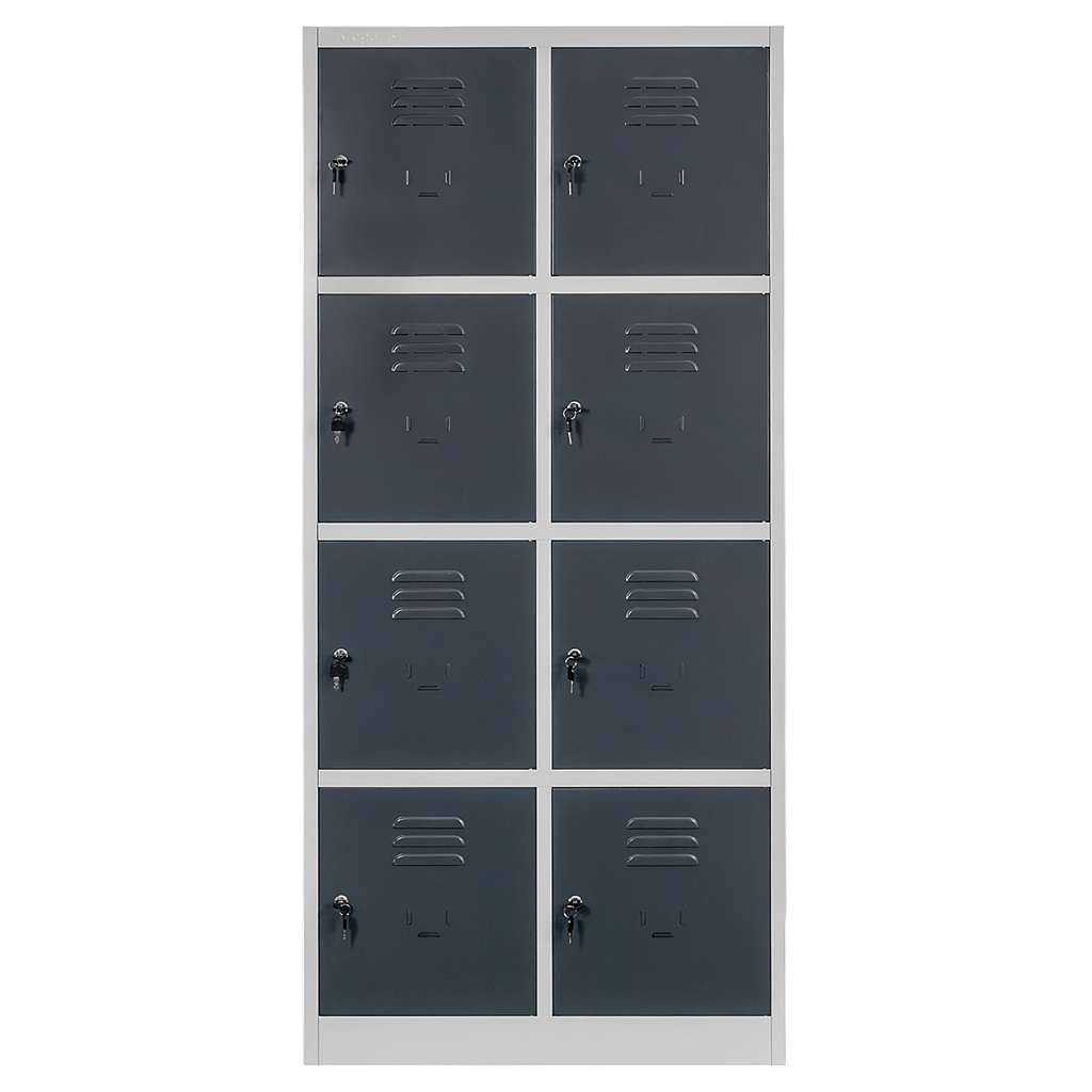 Mega-M armadietto spogliatoio 8 vani 80x50x180 cm grigio
