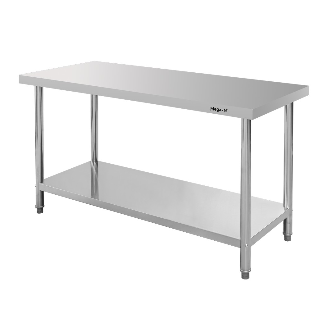 Mega-M Standard Tavolo Inox 150x70x85 cm con Ripiano