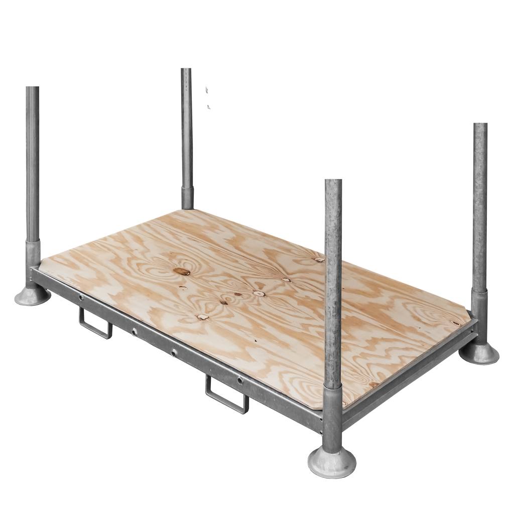 Mega-M Manurack 202,5x118 cm pallet acciaio zincato con base
