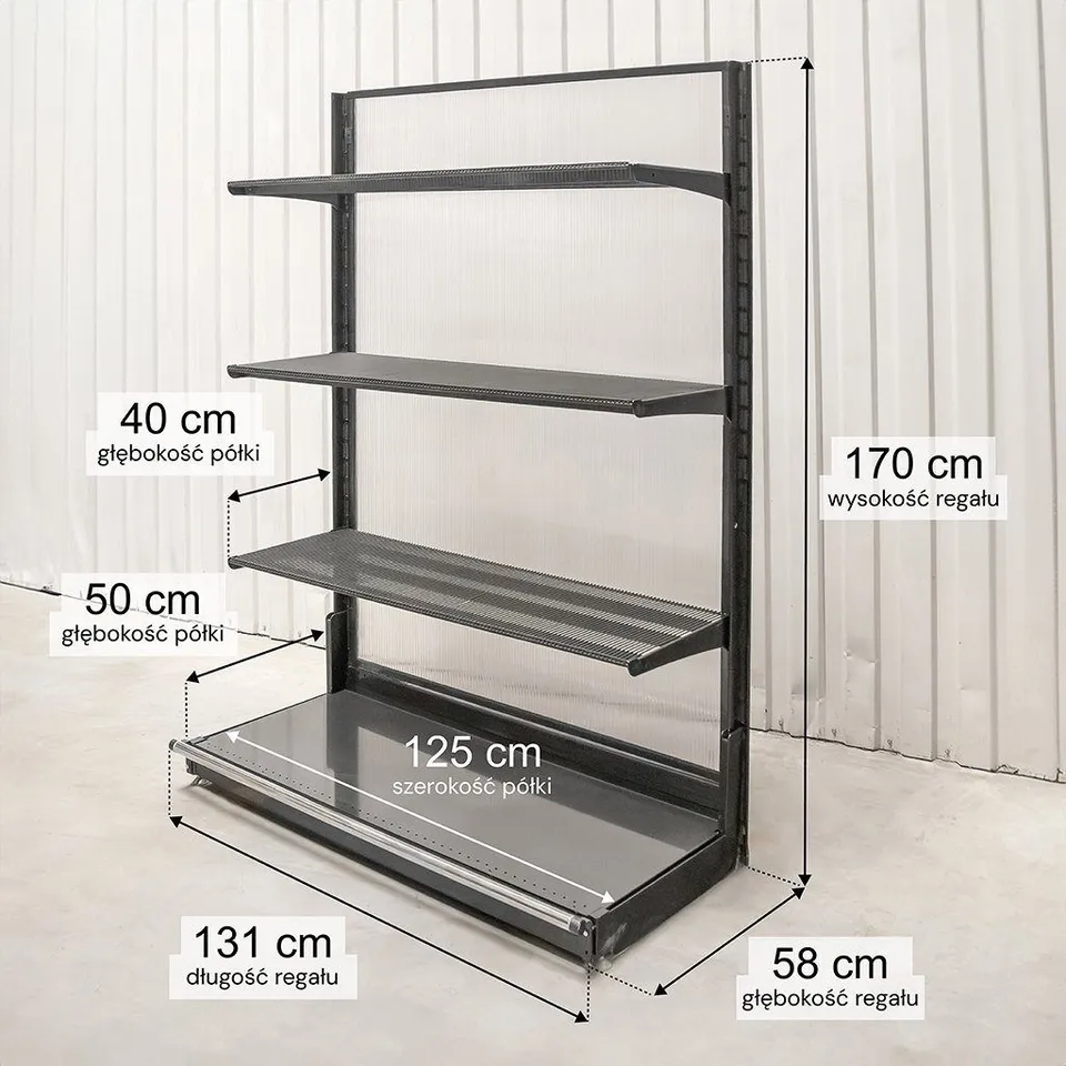 Wireland Solid York scaffale negozio H170 L131 3 ripiani