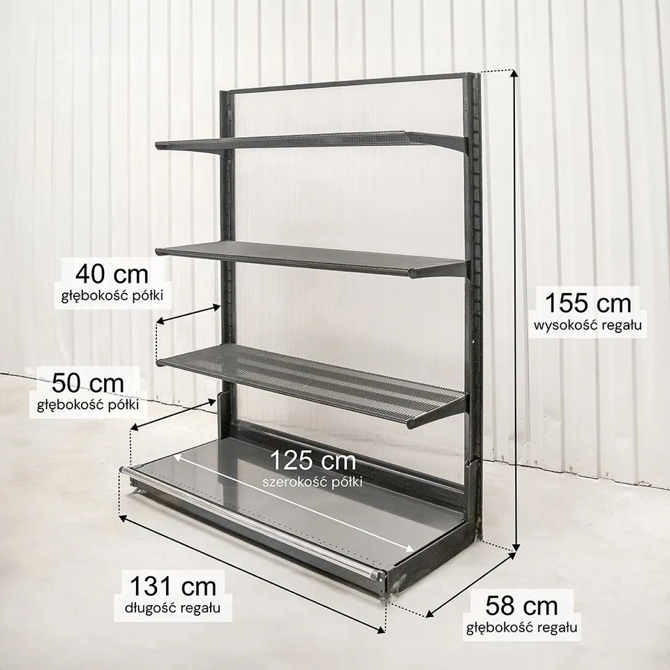 WIRELAND Solid York scaffale negozio H 155 cm base