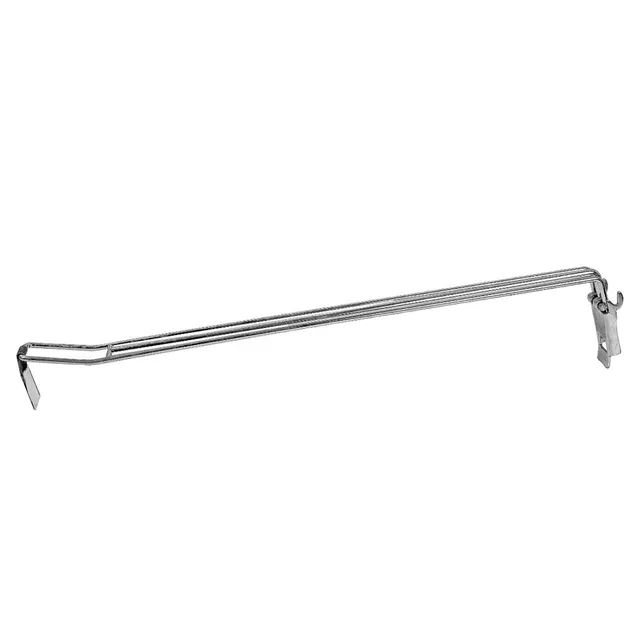 Gancio doppio Euro perforato 30 cm con clip acciaio zincato