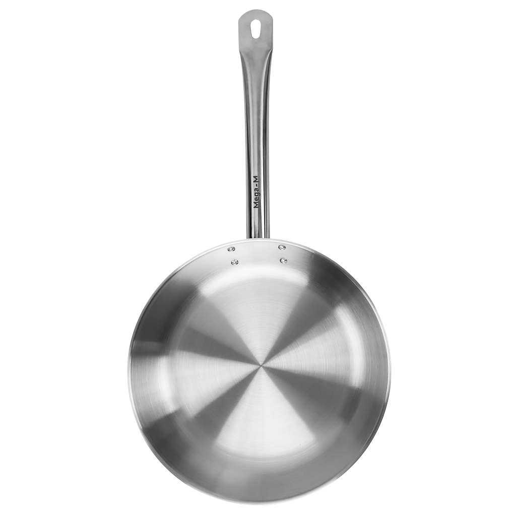Mega-M Padella Acciaio Inox 28 cm Fondo Sandwich Induzione