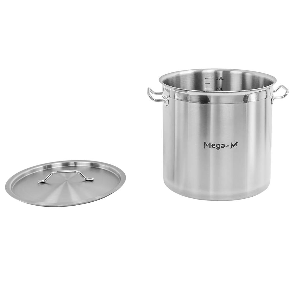 Mega-M Pro 25L pentola inox alta 32x32 cm con coperchio