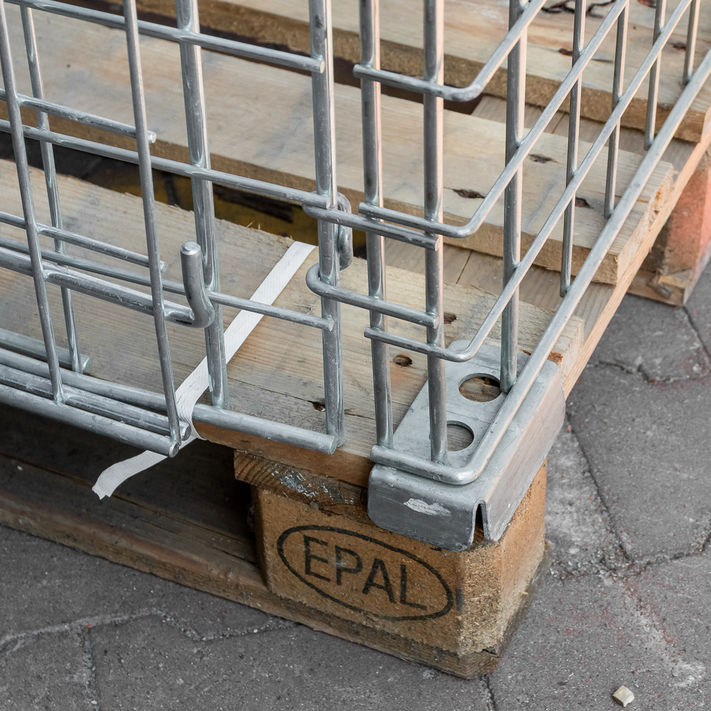 Gitterbox 120x80 cm cesta rete pallet sportello lungo