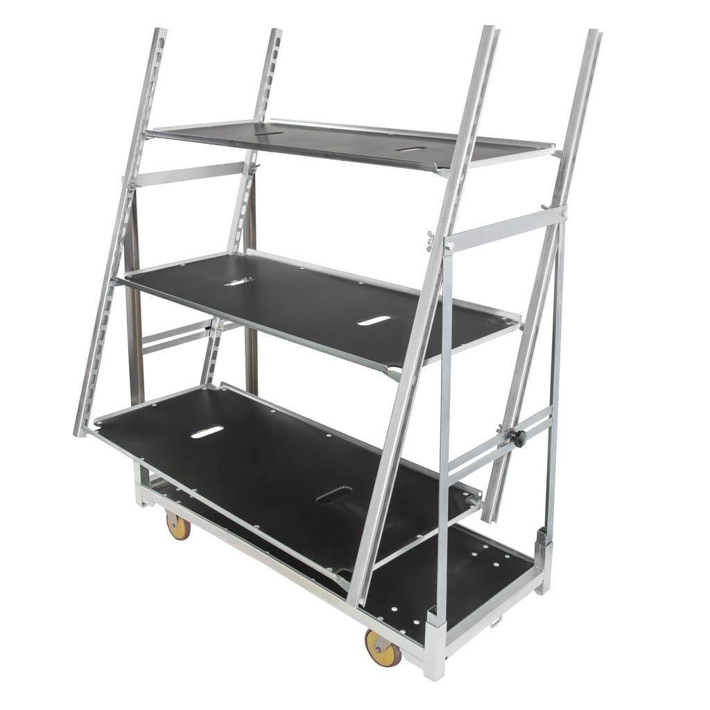 Mega-M carrello danese fiori base+3 ripiani inclinato