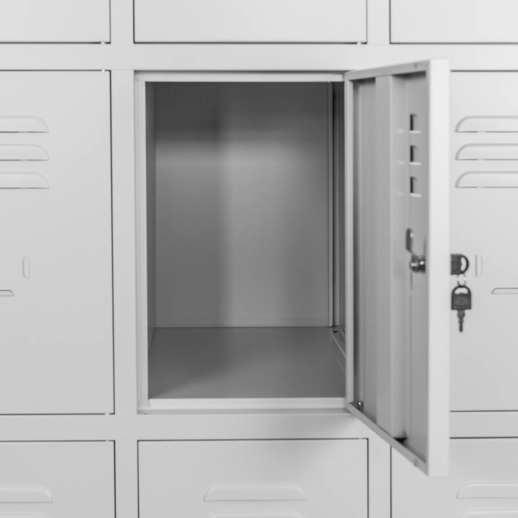 Mega-M 12 Scomparti Armadio Spogliatoio 90x50x180 cm Grigio