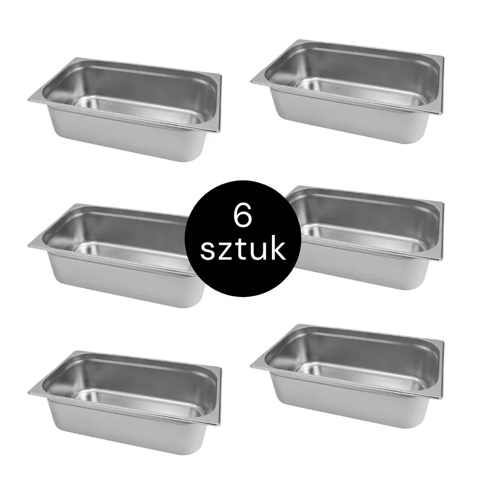 Mega-M GN 1/1 contenitore inox 15 cm set 6 pezzi