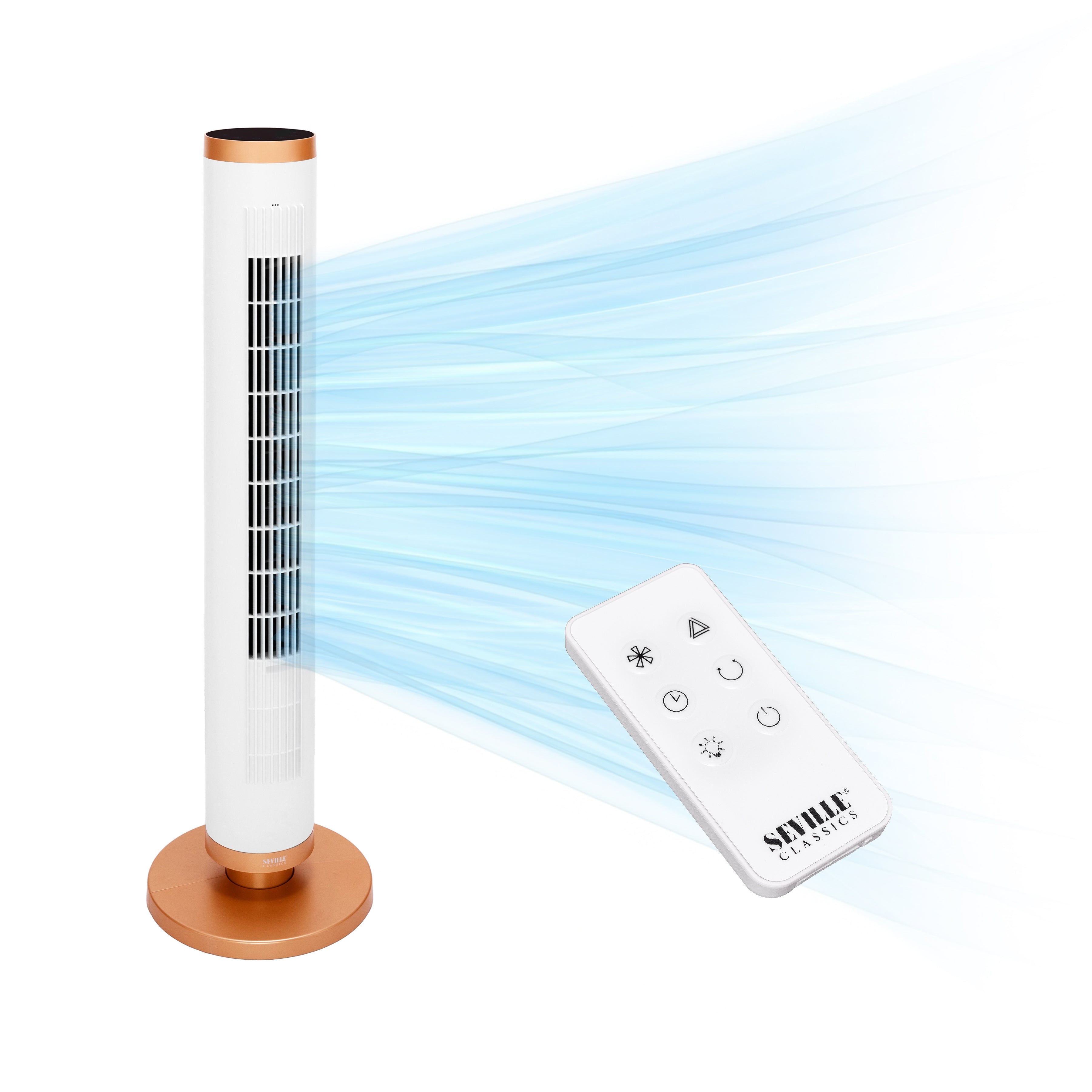 Seville Classics UltraSlimLine ventilatore torre oscillante con luce