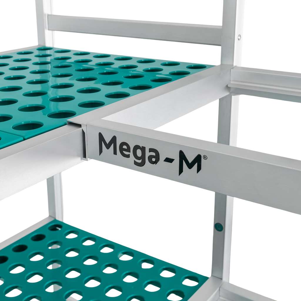 Mega-M Alufri Scaffale Angolare Alluminio 4 Ripiani PP 167x120 cm