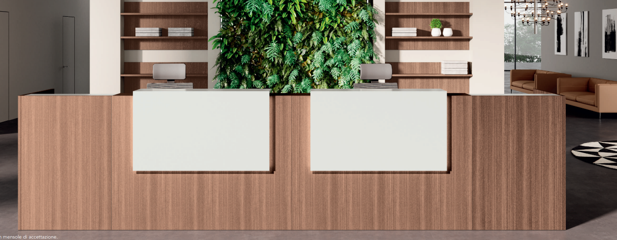 Agosistem Flycom Front Office banco reception noce 380 cm