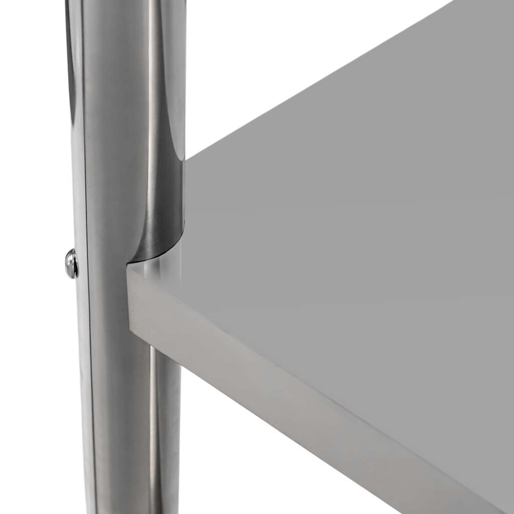 Mega-M X Standard 150x70x85 tavolo inox centrale 2 ripiani