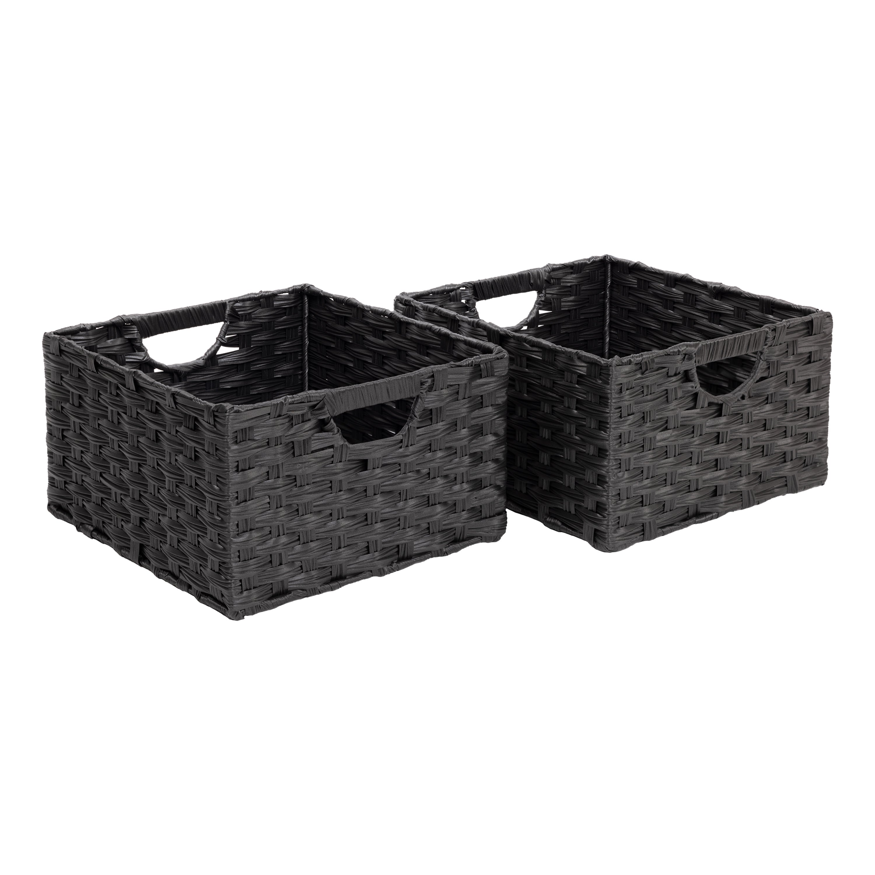 Seville Classics Cesto Contenitore Nero Intrecciato 2 Pezzi