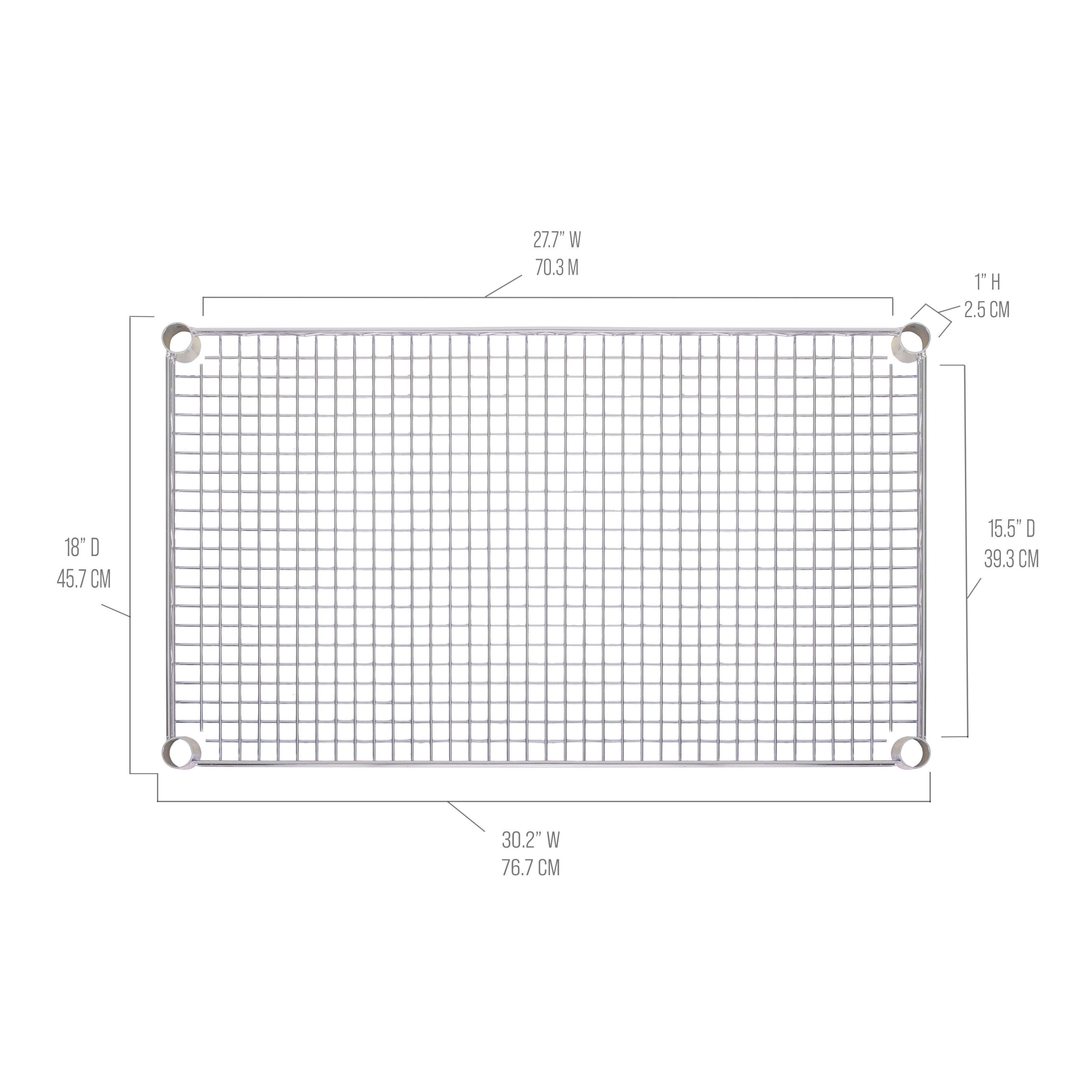 Seville Classics SHE18304 ripiano filo per carrello 76x46 cm