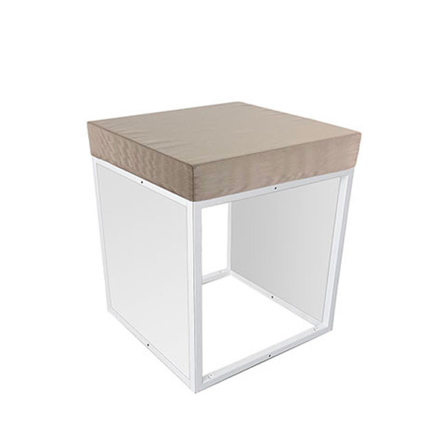Agosistem Fiocco pouf singolo velluto telaio bianco 45x45