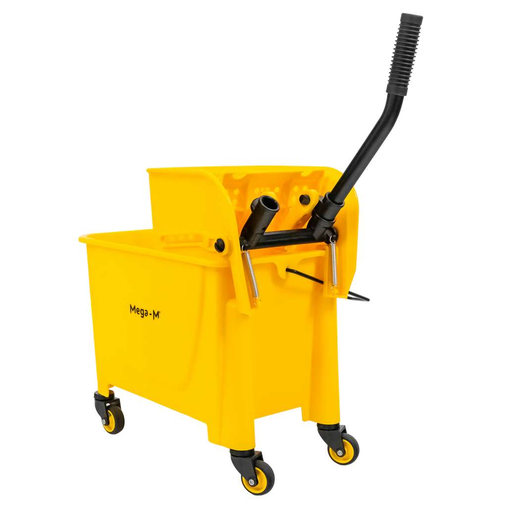 Mega-M Carrello Pulizie Singolo 20 L con Strizzatore Giallo