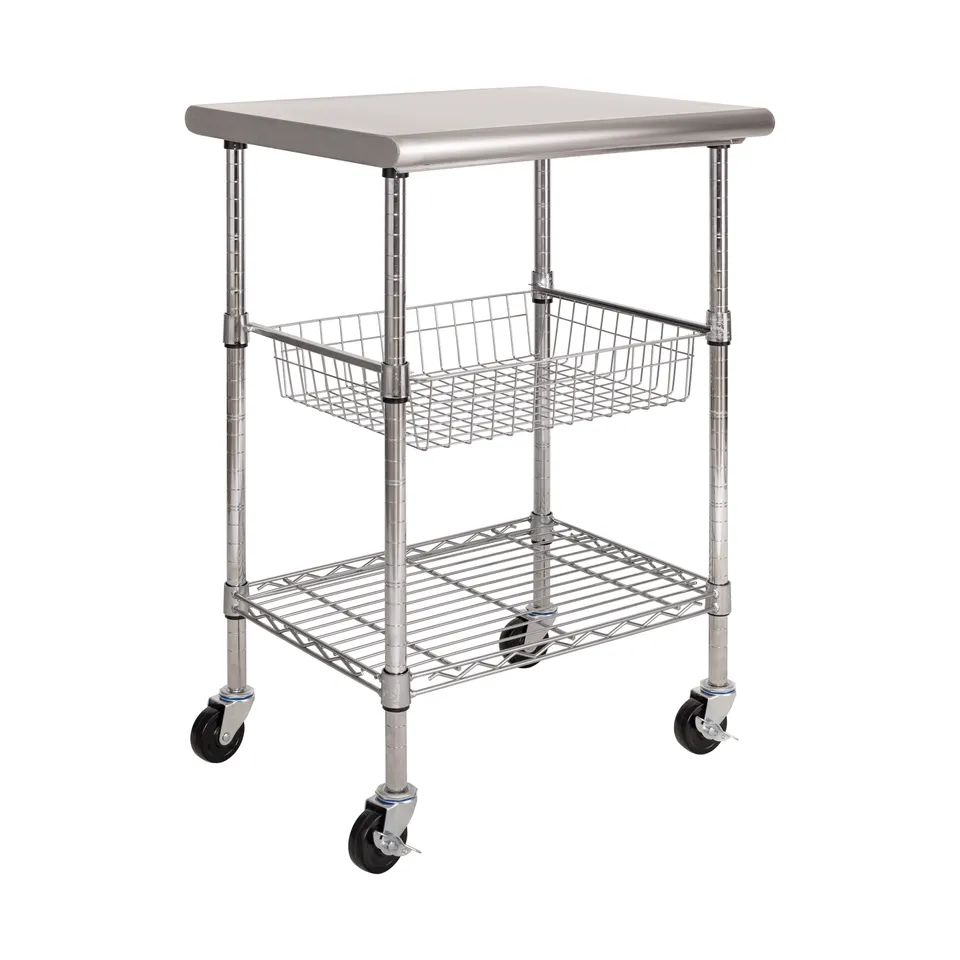 Seville Classics Carrello Tavolo Acciaio Inox NSF