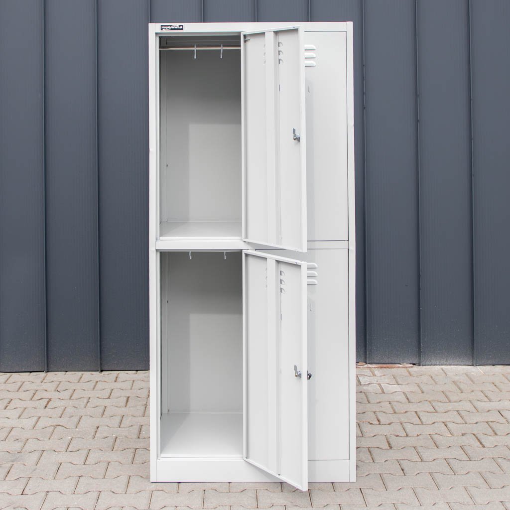 Mega-M S-80 Armadietto Spogliatoio 4 Ante Grigio