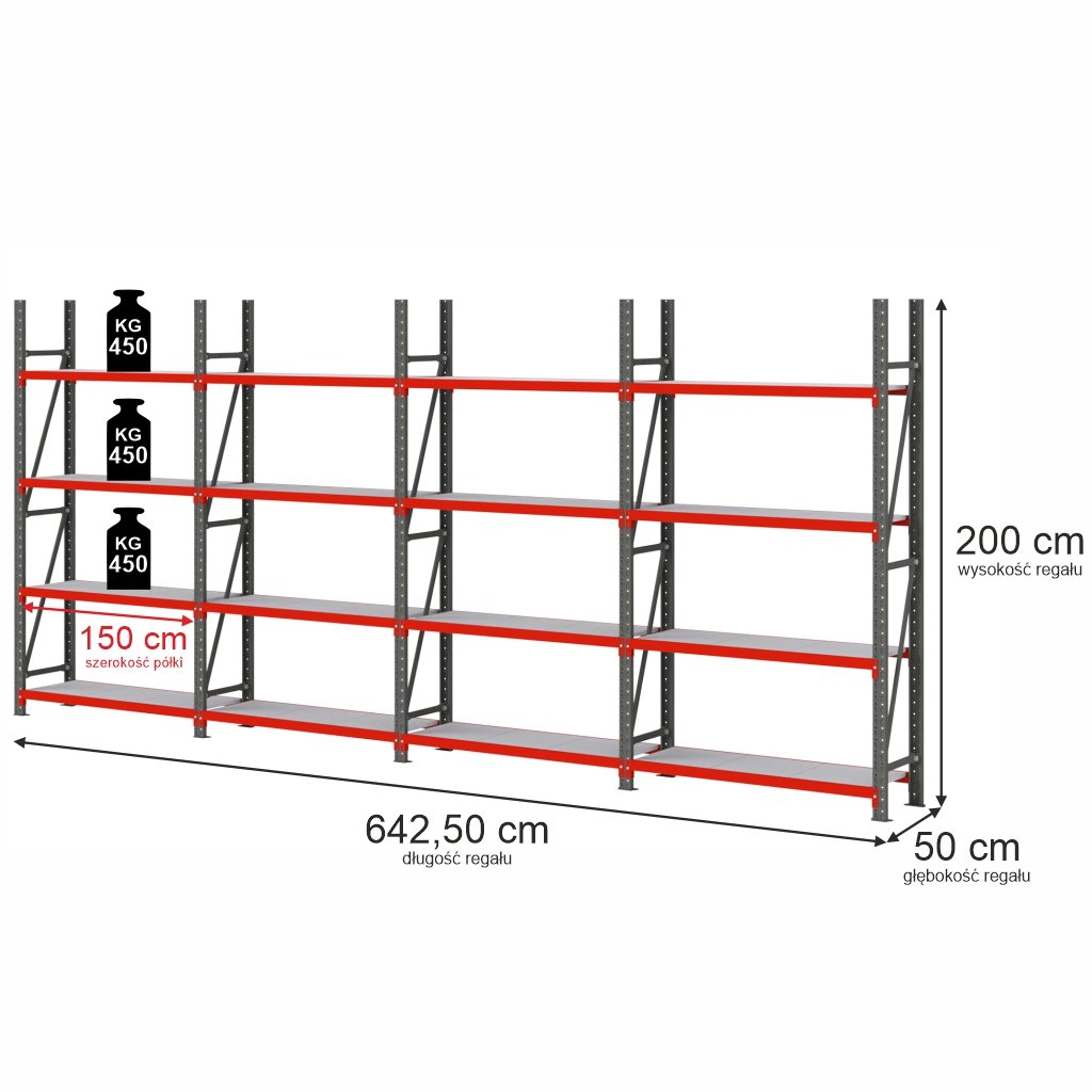 Mega-M Fortis scaffale magazzino 16 ripiani H200 L642