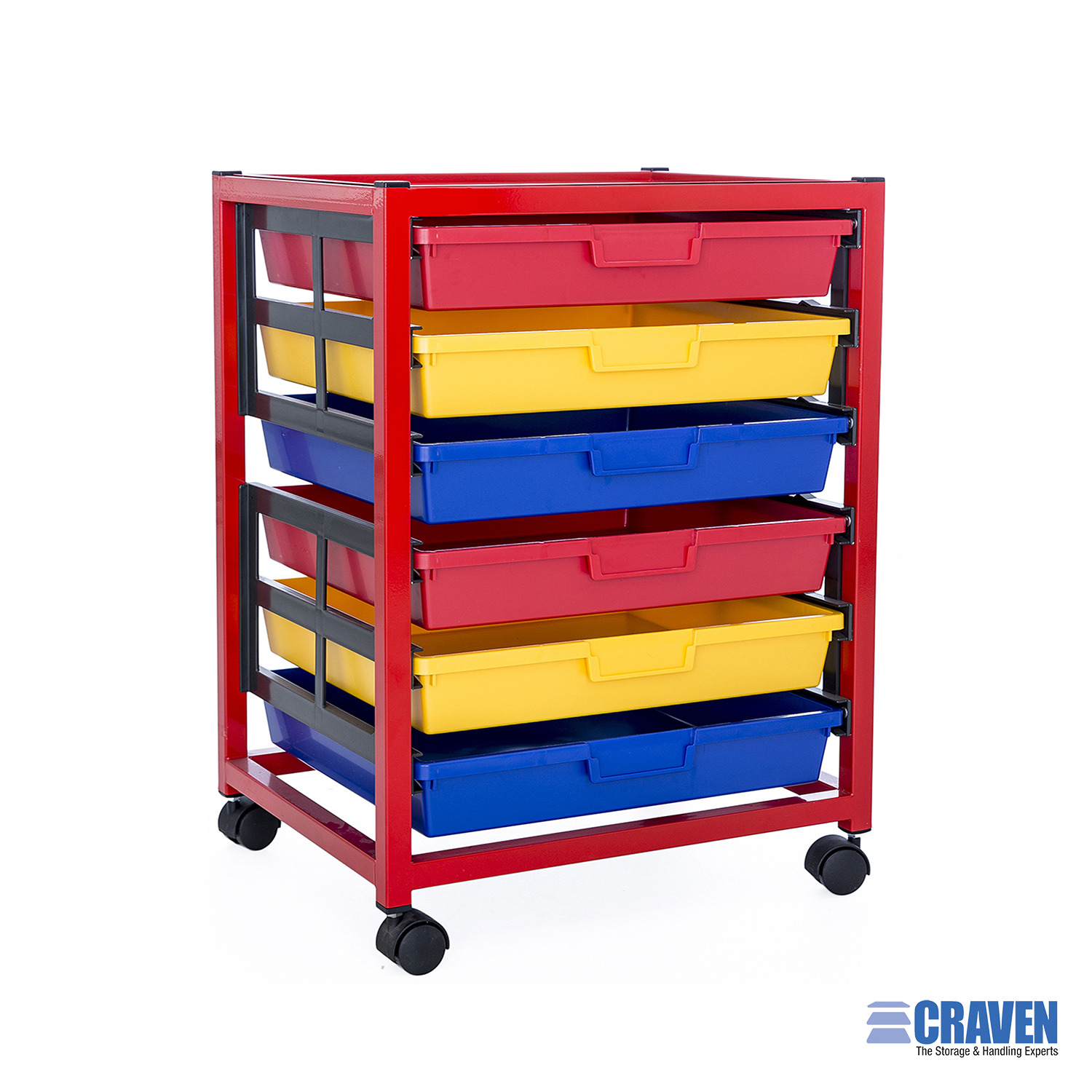 Craven Classroom carrello scuola 6 vaschette A4 rosso