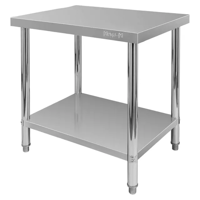 Mega-M X Standard tavolo inox 80x60x85 cm con ripiano
