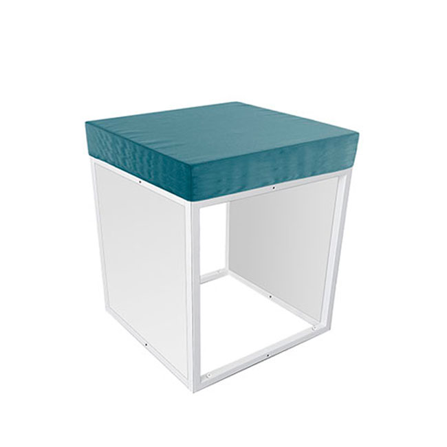 Agosistem Fiocco pouf singolo velluto telaio bianco 45x45