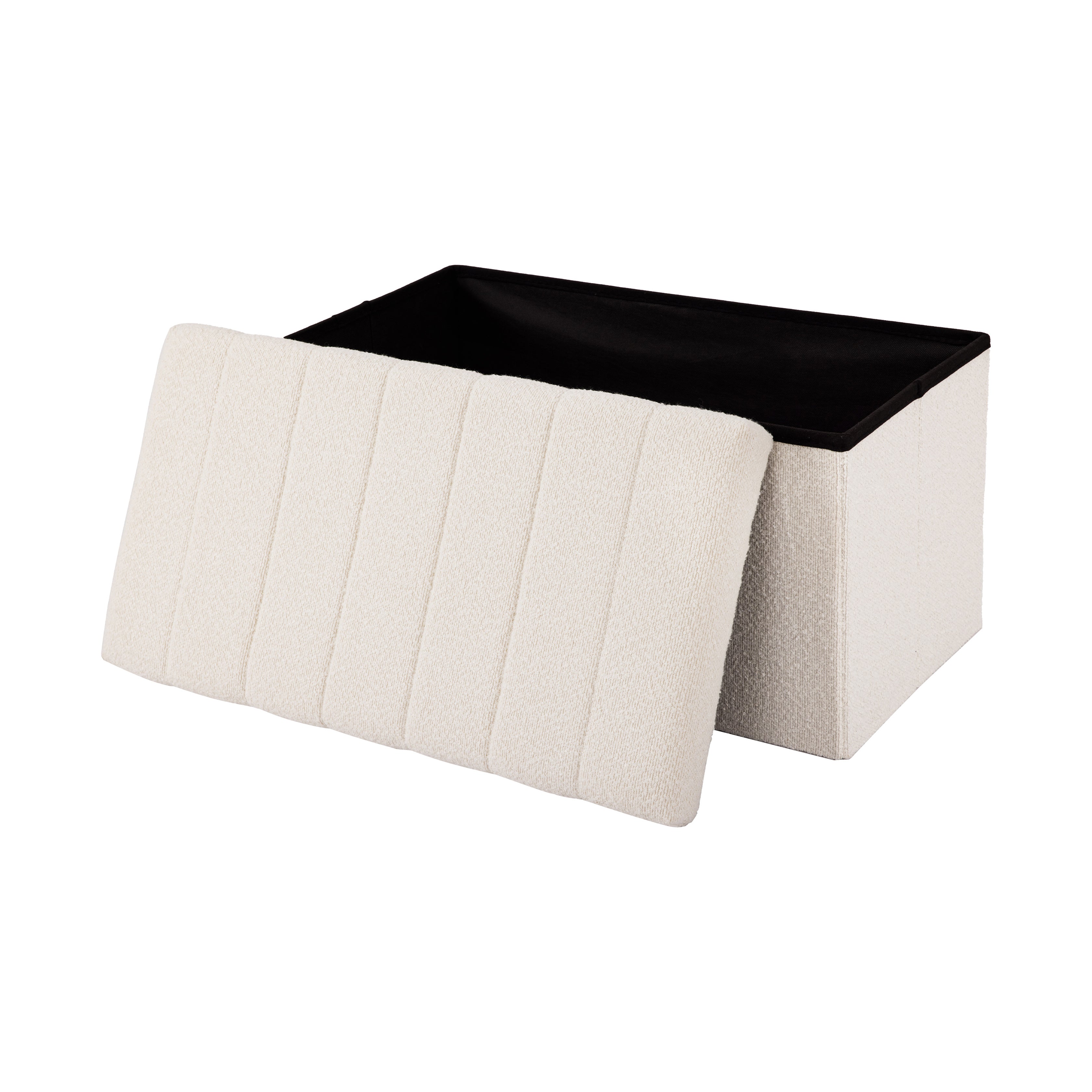 Seville Classics Baule Contenitore Bouclé Bianco 76 cm