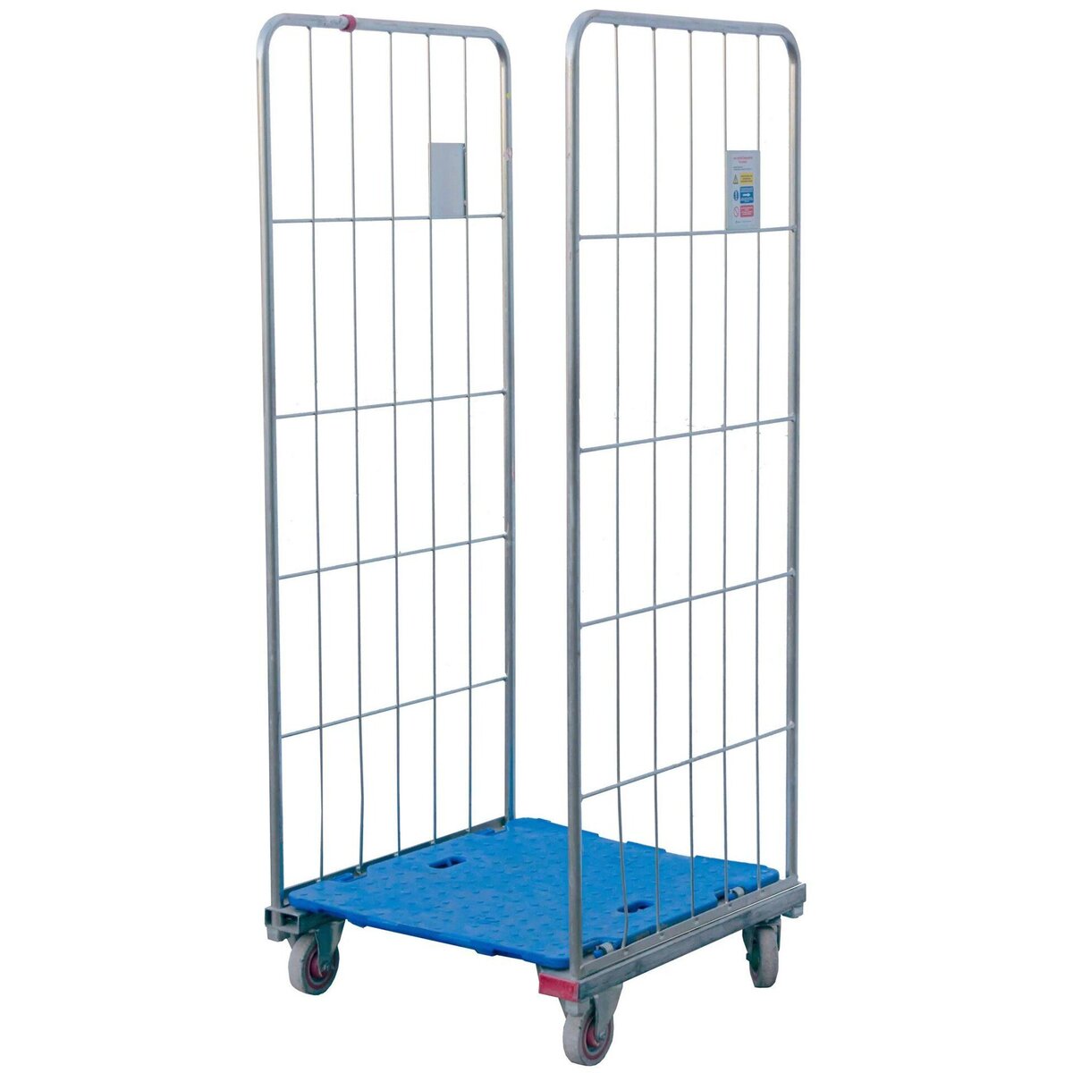 Roll container a gabbia blu pieghevole base plastica