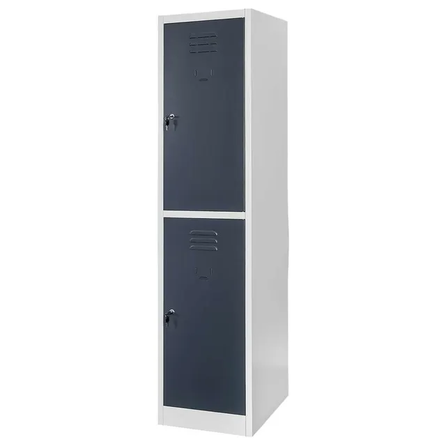 Mega-M 2 scomparti armadietto spogliatoio 40x50x180 cm grigio