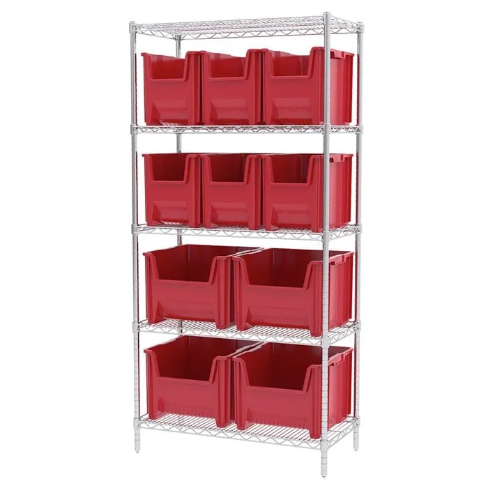 Akro-Mils AWS1836SNS scaffalatura 5 ripiani con 14 box
