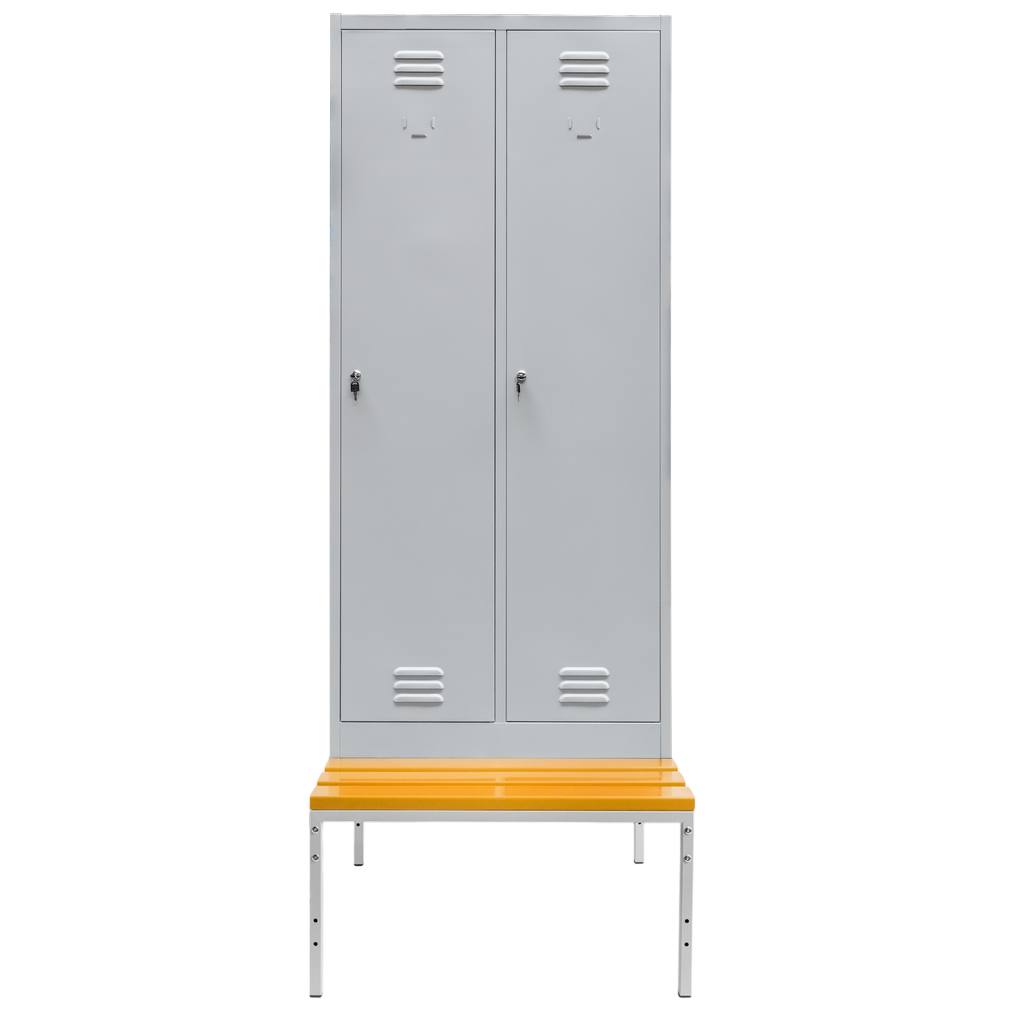 Mega-M armadietto spogliatoio 2 ante 80 cm panca grigio