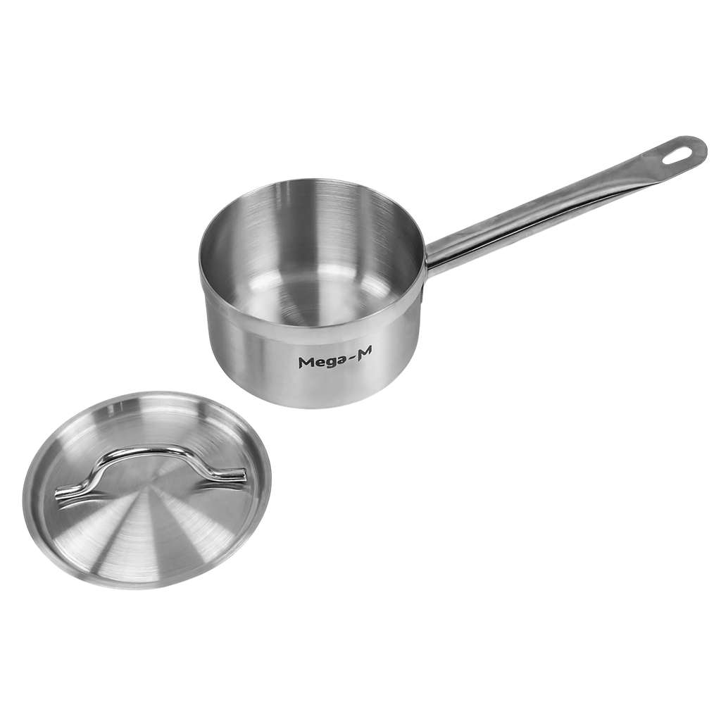 Mega-M Pro pentolino acciaio inox 1,3L con coperchio 14 cm