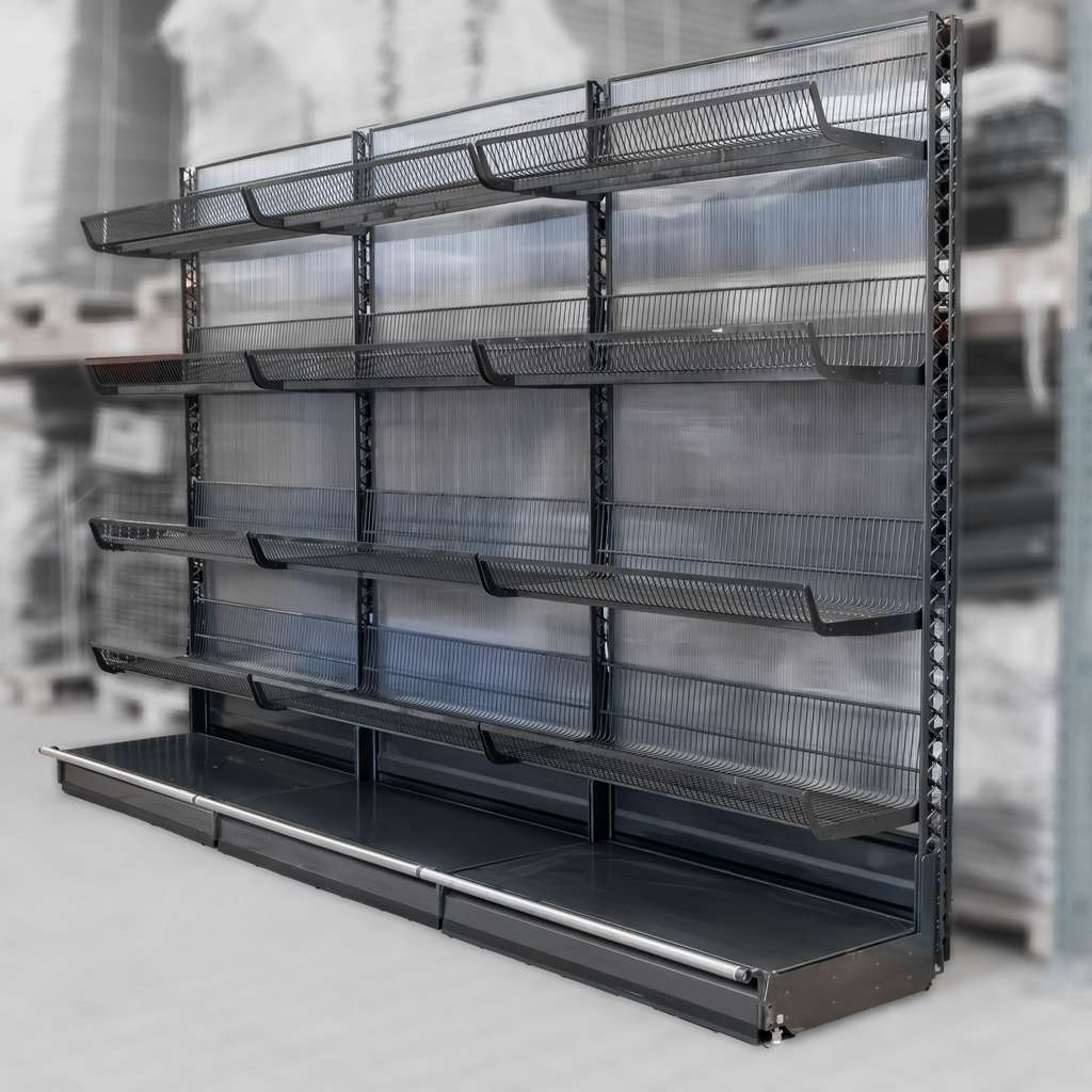 Wanzl Wire-Tech scaffale negozio parete H 195 12 cestoni