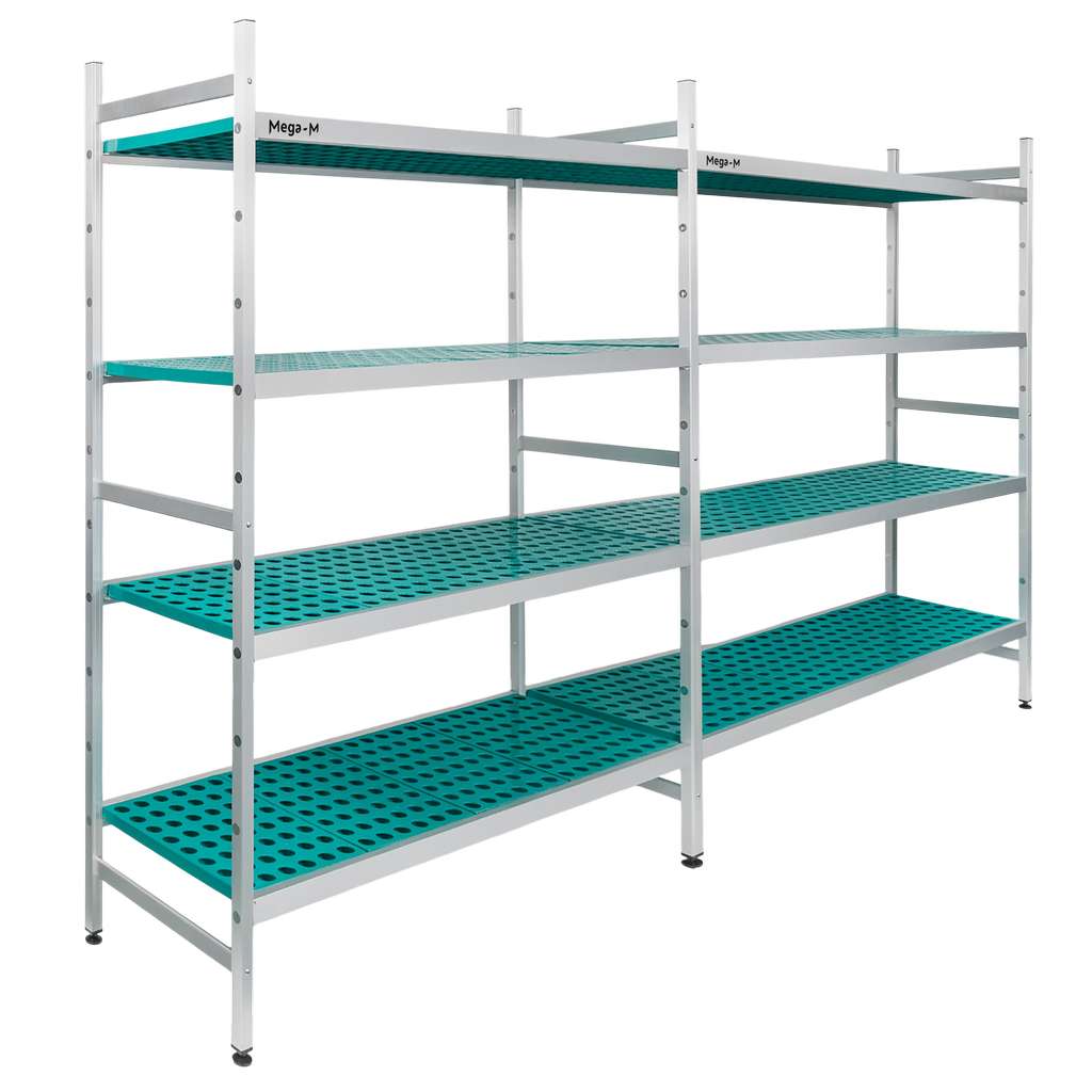 Mega-M Alufri Scaffale Alluminio 305x39x180 cm 4 Ripiani