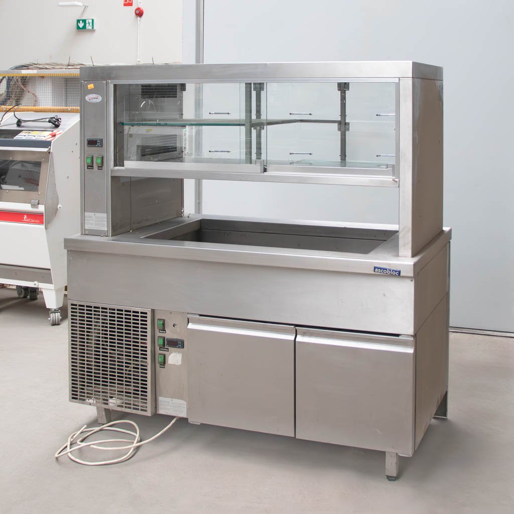 Ascobloc vetrina refrigerata 145x75x155 cm inox