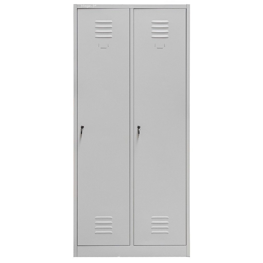 Mega-M S-80 armadietto spogliatoio 2 ante grigio con divisori
