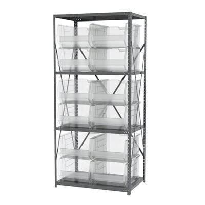 Akro-Mils AS2479288 scaffale metallo 4 ripiani 12 box