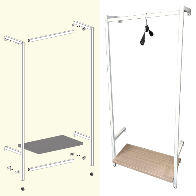 Agosistem Up&Down Kit 02 Scaffale 63x35x150 cm Appenderia